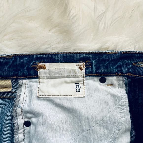 R13 Asymmetrical Distressed Skirt in Jasper Wash Size 25 - Picture 14 of 14